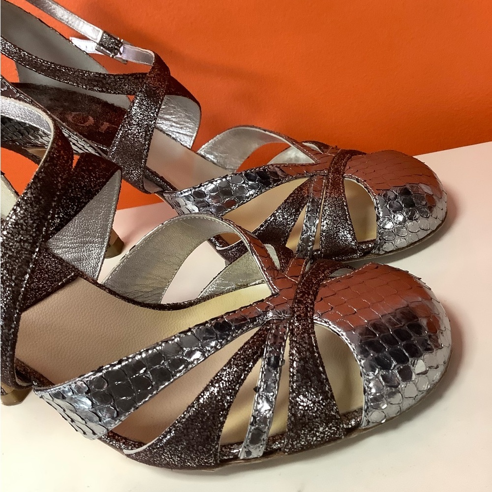 Dior Metallic Python Leather Sandals - image 6